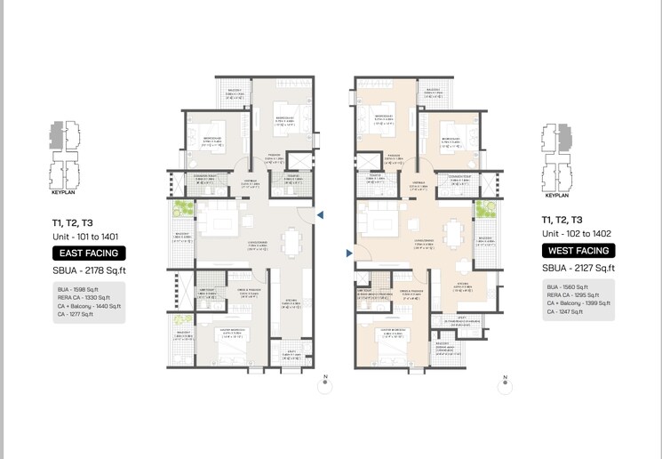 Floor Plan, modern-engrace-vista 3 Bedroom 2200 Sq.Ft. Apartment In Sarjapur Road Bangalore 8912322