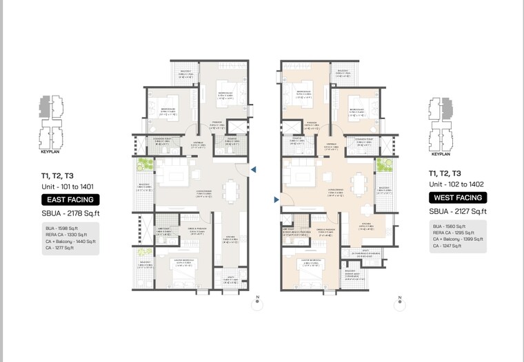 Floor Plan, modern-engrace-vista 3 Bedroom 2200 Sq.Ft. Apartment In Sarjapur Road Bangalore 8912322