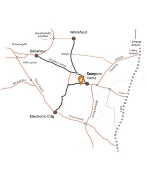 3 BHK Apartment – Map Location View at Modern Engrace Vista, Sarjapur Road - for Sale