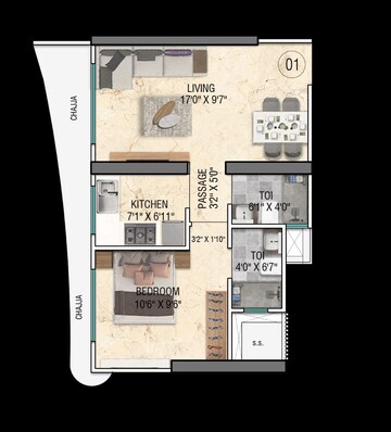 Floor Plan in 2 BHK Apartment at Sky Annex, Chembur – for Sale