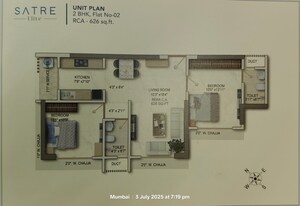 Floor Plan in 2 BHK Apartment at RV Satre Elite, Mulund East – for Sale