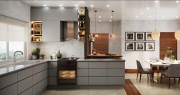 Kitchen in 3 BHK Apartment at Sobha Windsor, Whitefield – for Sale