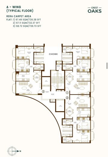 Floor Plan in 2 BHK Apartment at Crest Oaks, Marol – for Sale