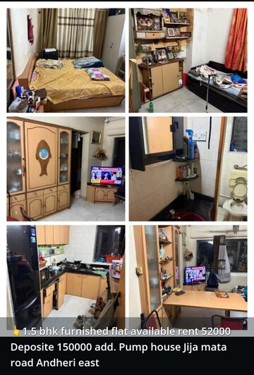 Master Bedroom in 1.5 BHK Apartment at Gopal Sadan, Andheri East – for Rent
