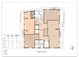 Floor Plan in  Office Space at Bbd Bagh – for Sale