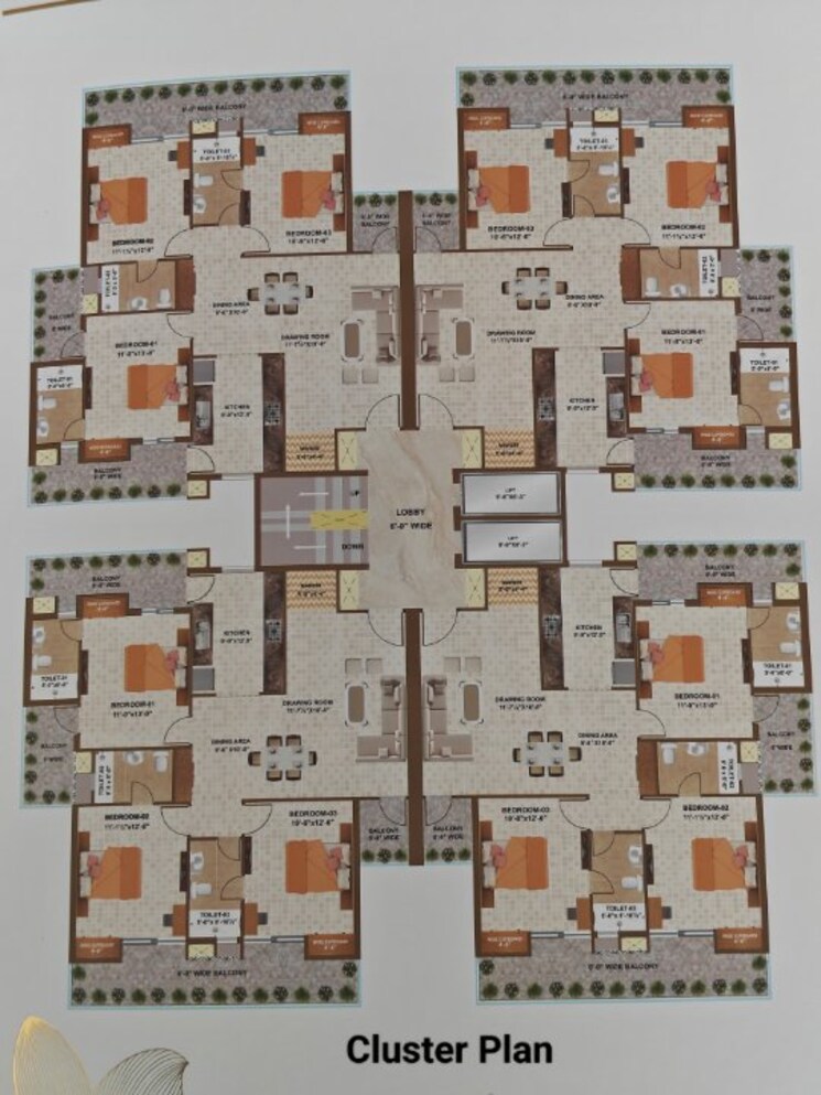 Master Plan, motia-blue-ridge 3 Bedroom 1721 Sq.Ft. Apartment In Dhakoli Zirakpur 8916001