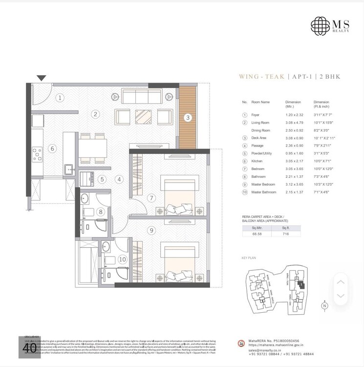 Floor Plan, ms-courtyard 2 Bedroom 680 Sq.Ft. Apartment In Santacruz East Mumbai 8916065
