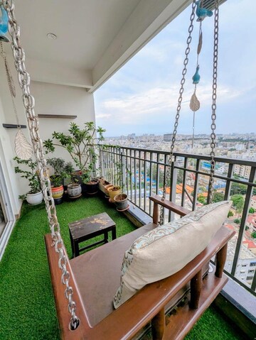 Balcony in 3 BHK Apartment at Aparna Serene Park, Kondapur – for Rent