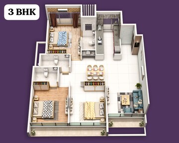 Floor Plan in 2 BHK Apartment at Gurukrupa Aramus Rudra, Kharghar Sector 18 – for Sale