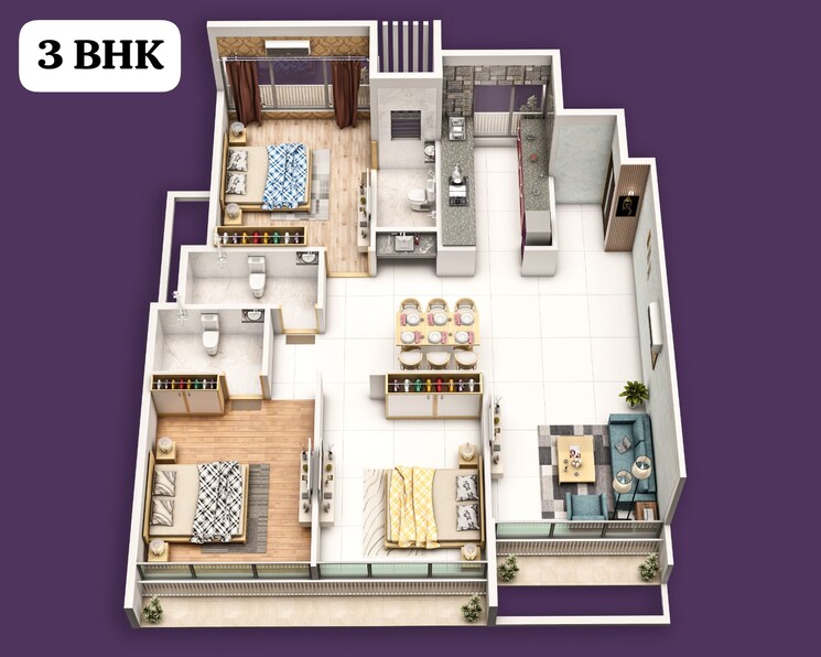 Floor Plan, gurukrupa-aramus-rudra 2 Bedroom 676 Sq.Ft. Apartment In Kharghar Sector 18 Navi Mumbai 8916827