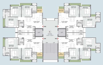 Floor Plan in 3 BHK Apartment at Shilp Revanta, Shela – for Rent