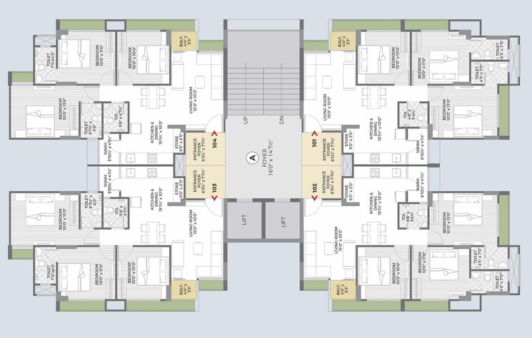 Floor Plan, shilp-revanta 3 Bedroom 1510 Sq.Ft. Apartment In Shela Ahmedabad 8916925