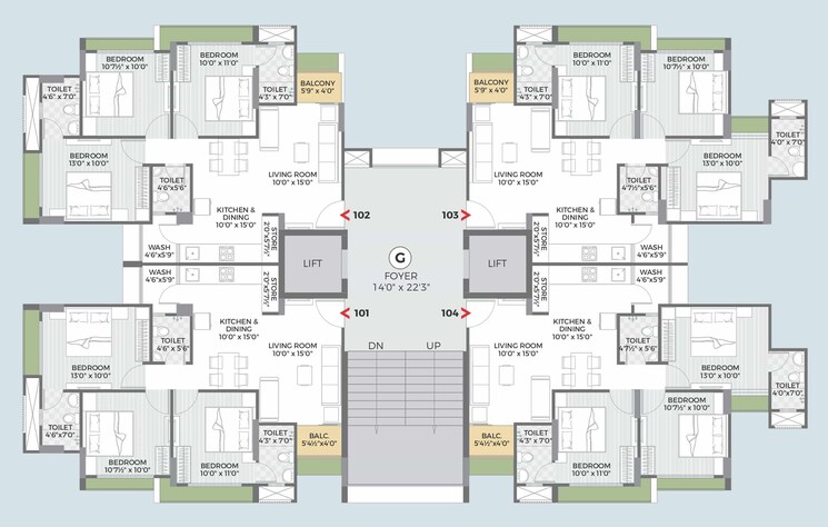 Floor Plan, shilp-revanta 3 Bedroom 1510 Sq.Ft. Apartment In Shela Ahmedabad 8916925