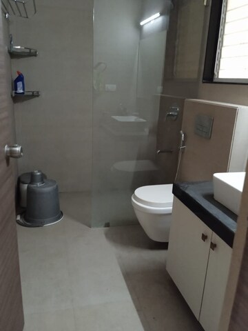 Bathroom in 3 BHK Apartment at Goel Ganga Platino, Kharadi – for Rent