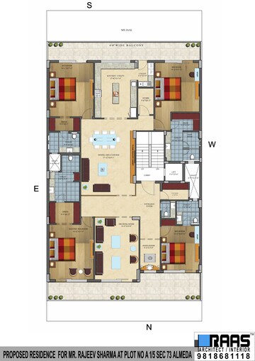 2 BHK Builder Floor For Rent in Unitech Arcadia, South City 2