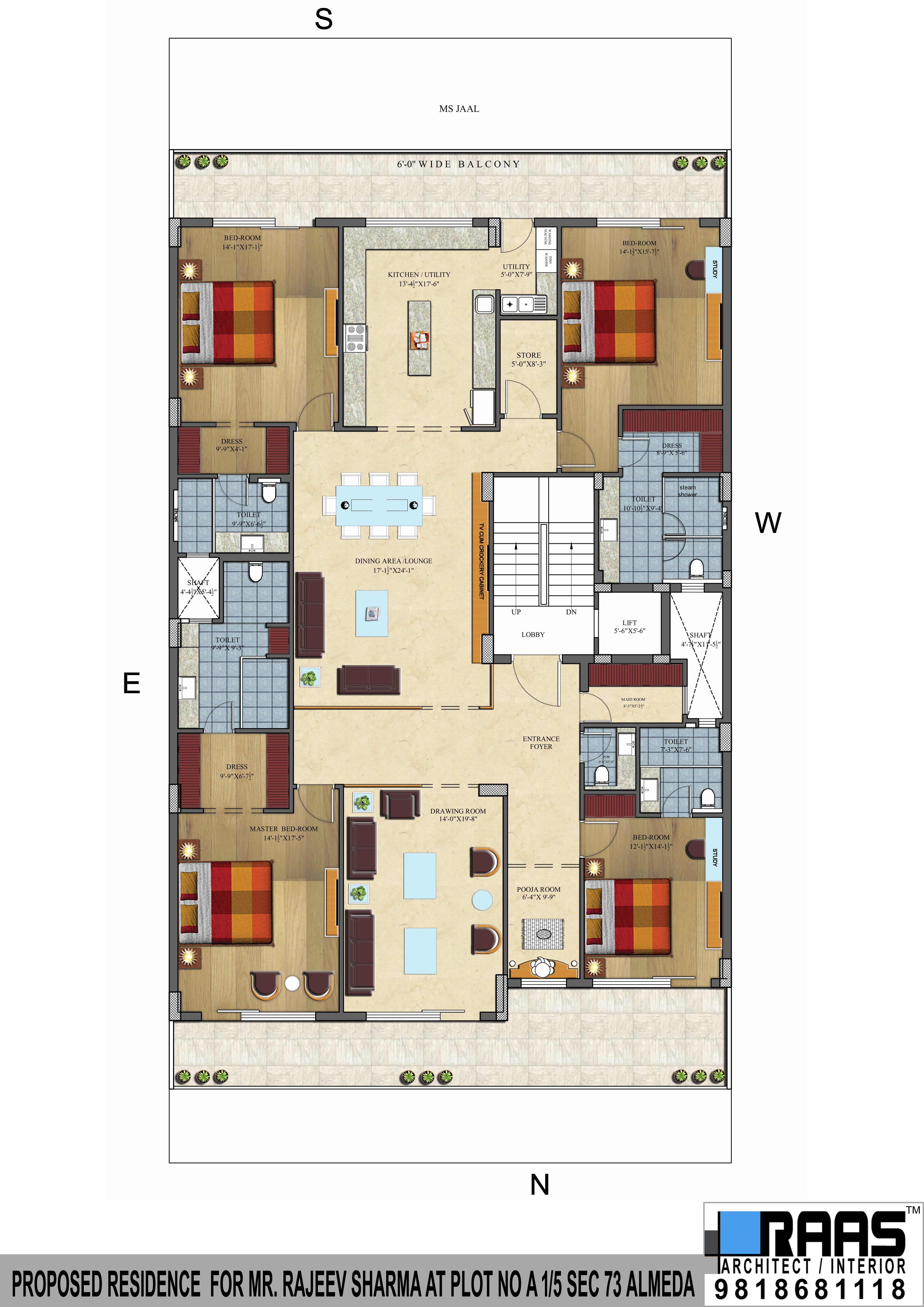 2 BHK Builder Floor For Rent in Unitech Arcadia