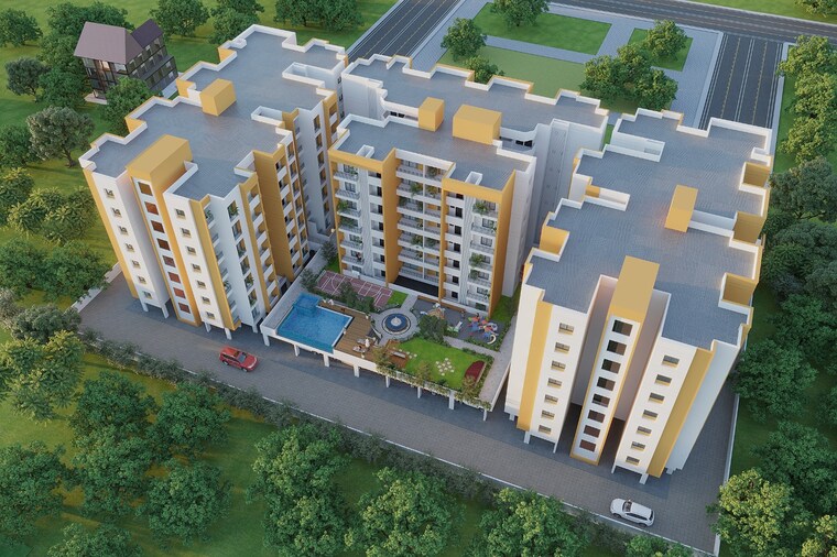 Exterior View, aakar-park 2 Bedroom 950 Sq.Ft. Apartment In Besa Nagpur 8919442