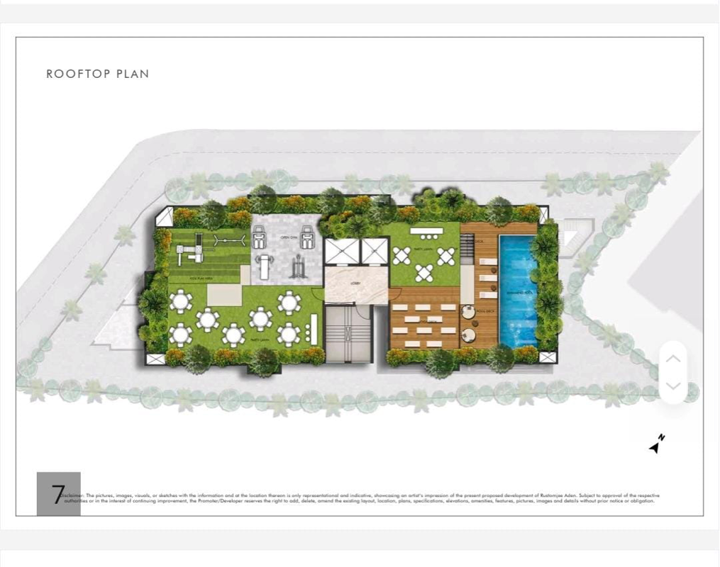 3 BHK 832 Sq.Ft. Apartment in Rustomjee Aden