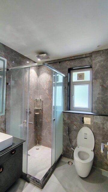 Bathroom in 4 BHK Builder Floor at Ansal Sushant Apartments, Sushant Lok I – for Rent