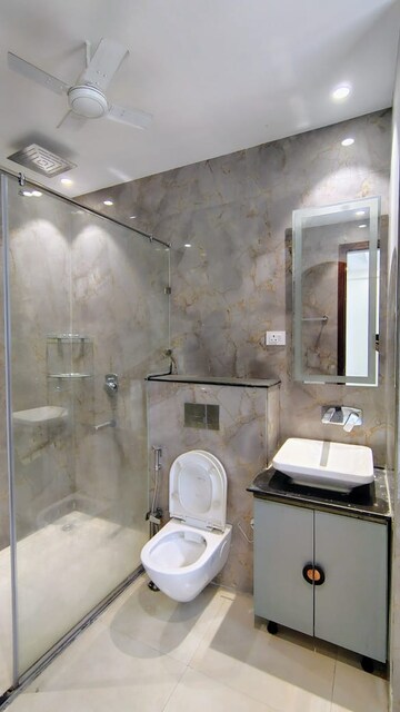Bathroom in 4 BHK Builder Floor at Ansal Sushant Apartments, Sushant Lok I – for Rent