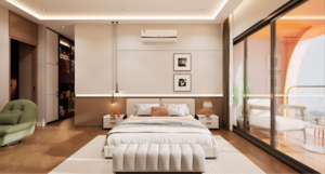 Bedroom in 4 BHK Apartment at Gurukrupa The Marque, Vaidya Nagar – for Sale