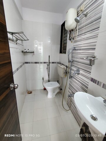 Bathroom in 1.5 BHK Apartment at Mahavir Kalpavruksha, Ghodbunder Road – for Rent