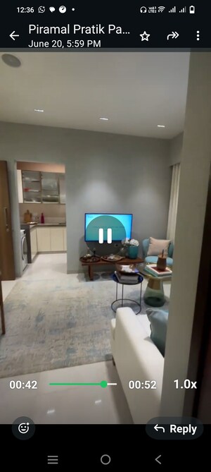 Living Room in 1 BHK Apartment at Piramal Vaikunth, Balkum Pada – for Sale