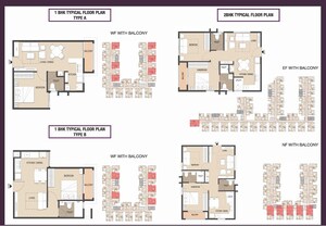 Floor Plan in 1 BHK Apartment at Pacifica  Nebula Aavaas, Miyapur – for Sale