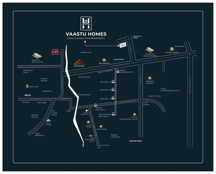 Map Location, envyrons-vaastu-homes 3.5 Bedroom 2690 Sq.Ft. Apartment In Siddharth Vihar Ghaziabad 8921553