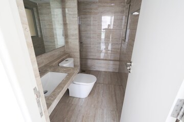 Bathroom in 2 BHK Apartment at Hiranandani Delanna, Ghodbunder Road – for Sale