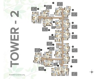 Floor Plan in 2 BHK Apartment at Meenakshi High Life Towers, Rachenahalli – for Sale