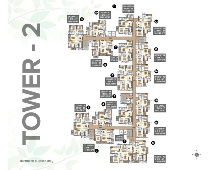 Floor Plan, meenakshi-high-life-towers 2 Bedroom 1290 Sq.Ft. Apartment In Rachenahalli Bangalore 8922008