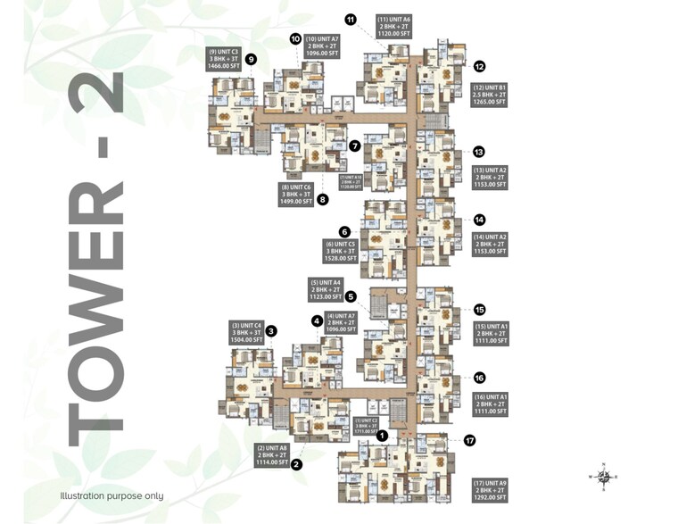 Floor Plan, meenakshi-high-life-towers 2 Bedroom 1290 Sq.Ft. Apartment In Rachenahalli Bangalore 8922008