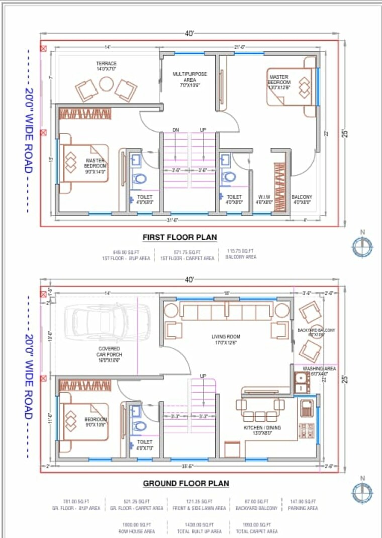 Floor Plan, lohgaon 3.5 Bedroom 1100 Sq.Ft. Villa In Lohgaon Pune 8923259