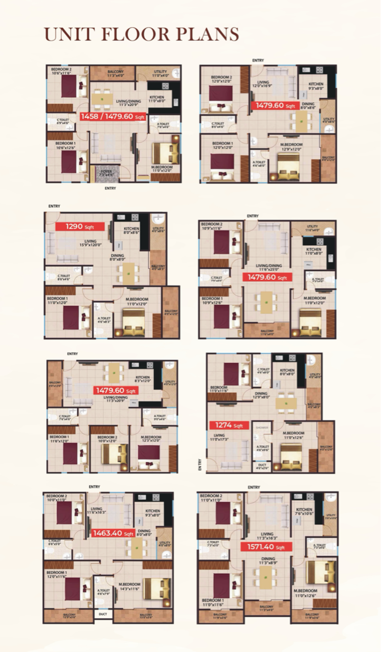 Floor Plan, electronic city 2 Bedroom 1344 Sq.Ft. Apartment In Electronic City Bangalore 8923706
