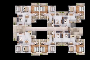 Floor Plan in 2 BHK Apartment at Atharva Sapphire Towers, Wardha rd – for Sale