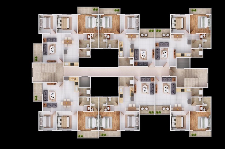 Floor Plan, atharva-sapphire-towers 2 Bedroom 728 Sq.Ft. Apartment In Wardha rd Nagpur 8923812