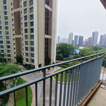Balcony in 3 BHK Apartment at Kalpataru Immensa, Kolshet Industrial Area – for Rent