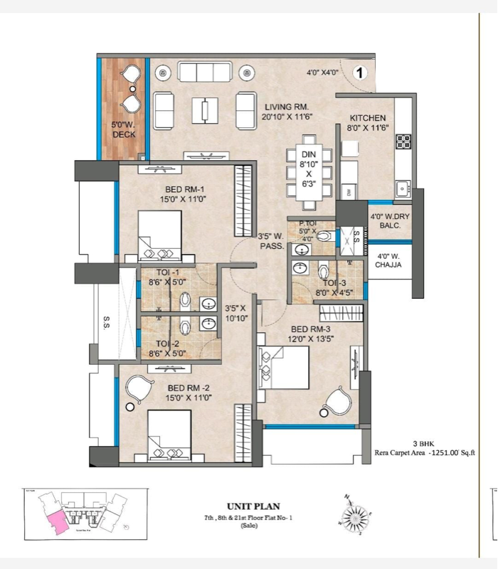 3 BHK + Extra Room Apartment For Sale in Bharat Auravistas