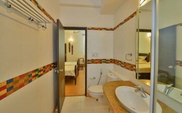 Bathroom in 4 BHK Apartment at Panchsheel Park – for Rent