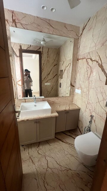 Bathroom in 3 BHK Builder Floor at Jangpura – for Rent