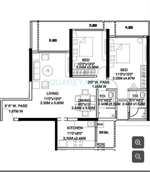 Floor Plan in 2 BHK Apartment at Rustomjee Elita, Andheri West – for Sale