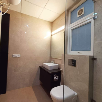 Bathroom in 2 BHK Apartment at Rizvi Cedar, Karur Village – for Rent