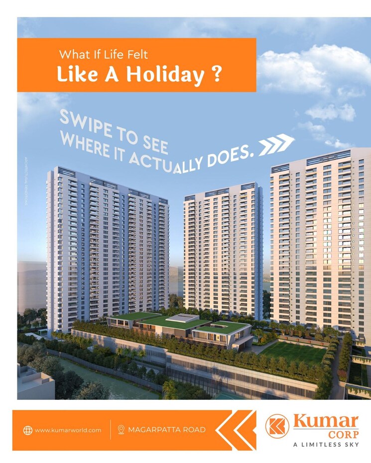 Exterior View, kumar-parc-residences 2 Bedroom 834 Sq.Ft. Apartment In Hadapsar Pune 8926940