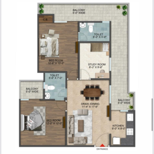 Floor Plan in 2 BHK Apartment at Nh 24 – for Sale