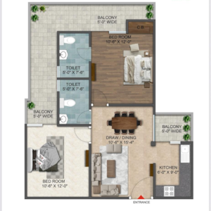 Floor Plan in 2 BHK Apartment at Nh 24 – for Sale