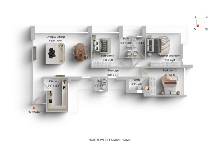 Floor Plan, oberoi-realty-esquire 3 Bedroom 2150 Sq.Ft. Apartment In Goregaon East Mumbai 8927694