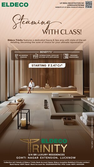 Master Bedroom in 3 BHK Apartment at Eldeco Trinity, Gomti Nagar – for Sale