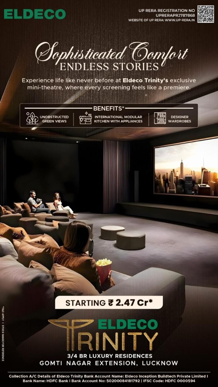 Living Room, eldeco-trinity 4 Bedroom 3595 Sq.Ft. Penthouse In Gomti Nagar Lucknow 8928381