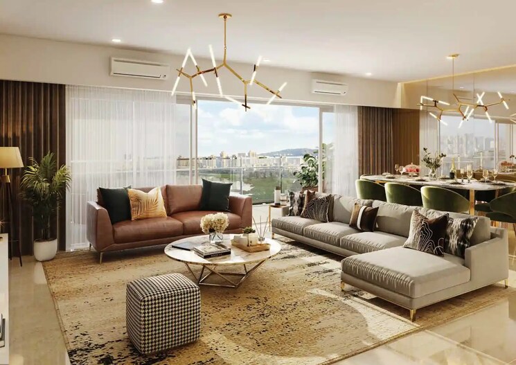 Living Room, lnt-elixir-reserve 4 Bedroom 1968 Sq.Ft. Apartment In Powai Mumbai 8928898
